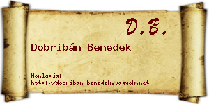 Dobribán Benedek névjegykártya